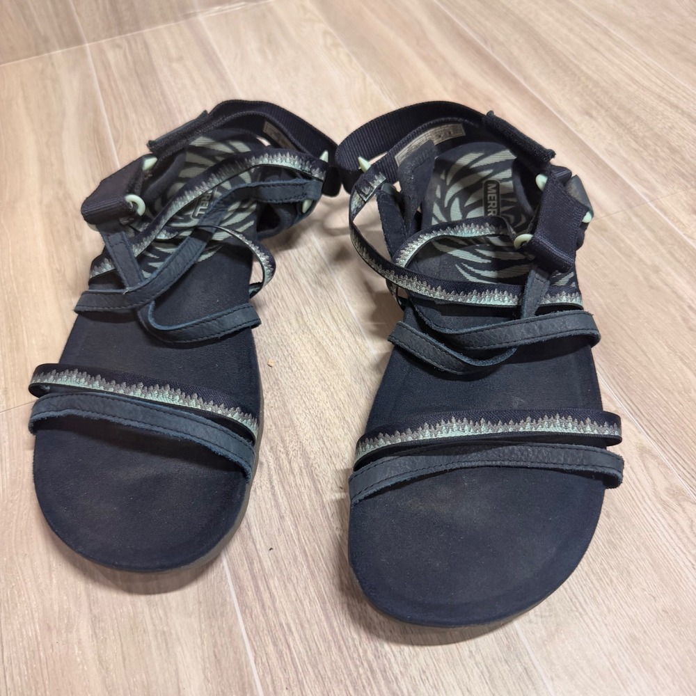 Merrell Terran Ari Lattice Sandals Womens 9 Navy Blue Strappy Hiking J002718